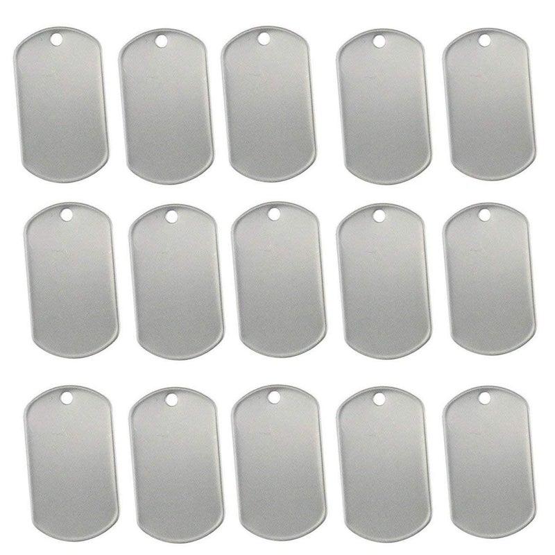 Tinsow 100PCS Blank Bulk Dog Tags for Stamping Engraving Shiny Stainless Steel Military Rolled Edge Backing Dog Tags for Doggies Engraved - Image 1